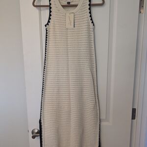 Universal Thread Cream and Black Midi Dress